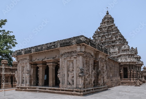 The Kailasanatha Temple in Kanchipuram, Tamil Nadu, South India is an ancient and one of the most impressive architectural monuments.