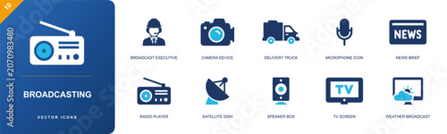 Valokuva Broadcasting icon set