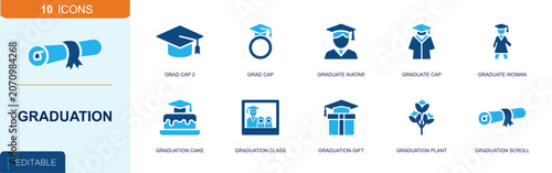 Bild auf Leinwand Graduation icon set
