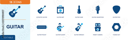 Quadro su tela Guitar icon set
