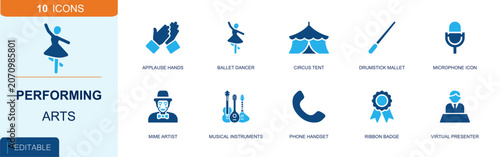 Fotografía Performing arts icon set