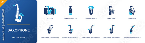 Canvas Print Saxophone icon set