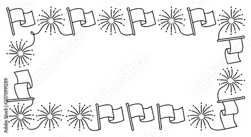 firework and flag border