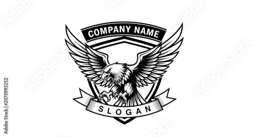 Eagle Shield Logo with Company Name and Slogan