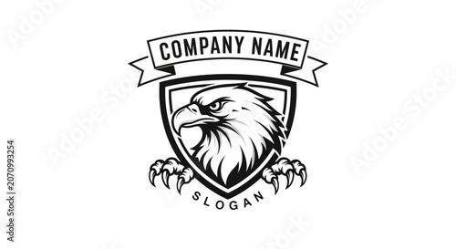 Eagle Head Crest with Banner for Company Name