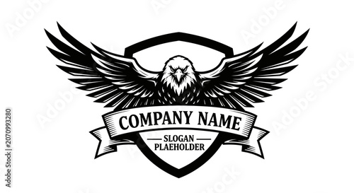 Eagle Crest with Wings Spread and Company Name Banner