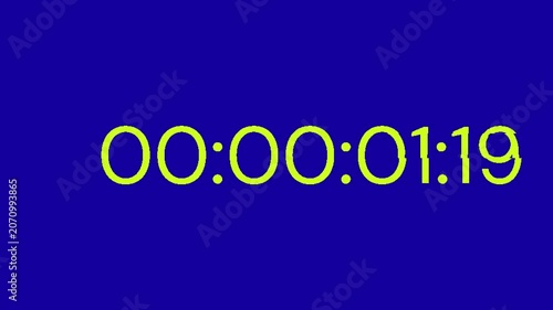 Counting down number animation on blue screen