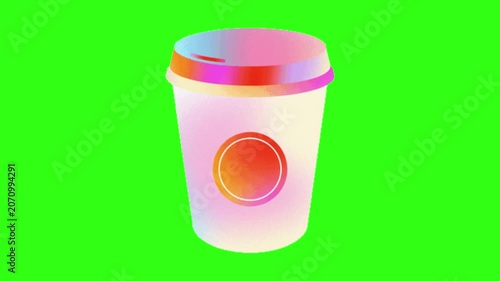 Takeaway beverage container cup animation 