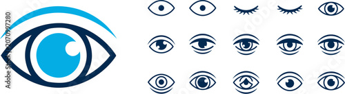 Фотография A detailed illustration of a large eye surrounded by multiple smaller eyes