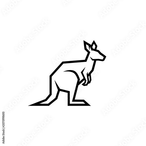 Minimalist Kangaroo Line Art Vector Icon