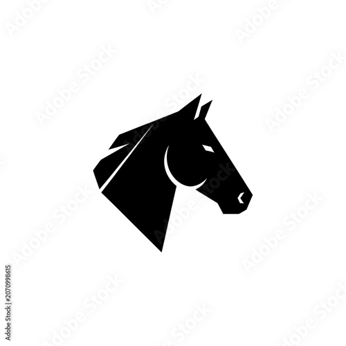 Minimalist Horse Head Silhouette Vector Icon