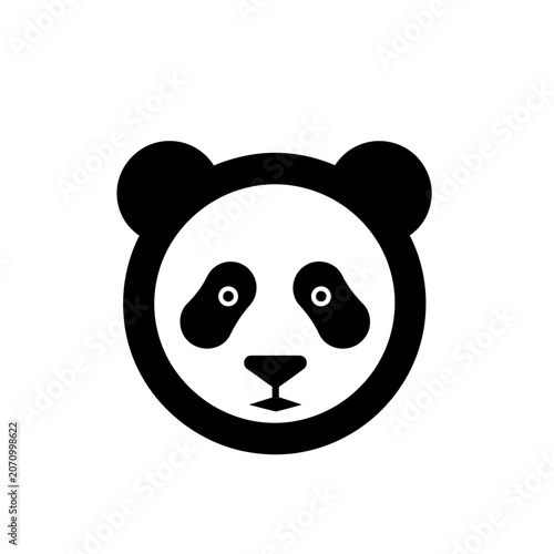 Minimalist Panda Bear Face Icon or Logo