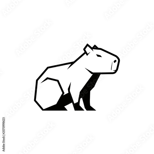 Minimalist Capybara Logo Vector Illustration