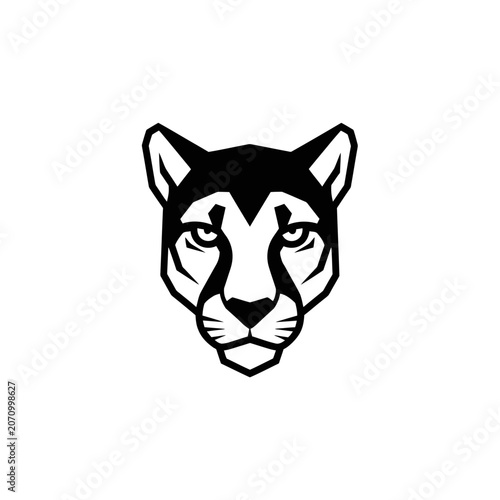 Minimalist Panther Head Logo Vector Illustration