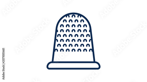 Foto Sewing thimble outline icon for tailor or hobbyist