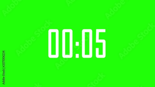 5 Seconds Countdown Timer Animation White Text on Green Background
