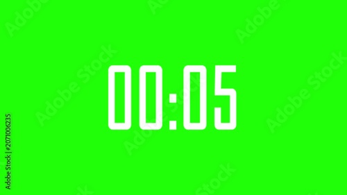 10 Seconds Countdown Timer Animation White Text on Green Background

