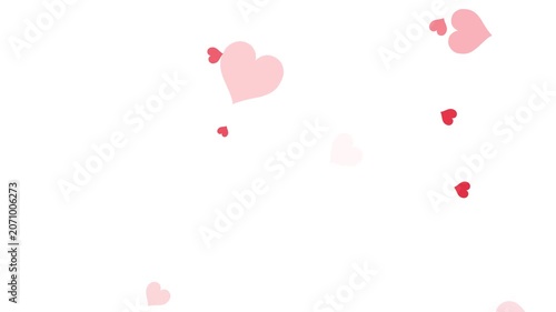 Multiple Red Heart Icons Appearing Animation on White Background

