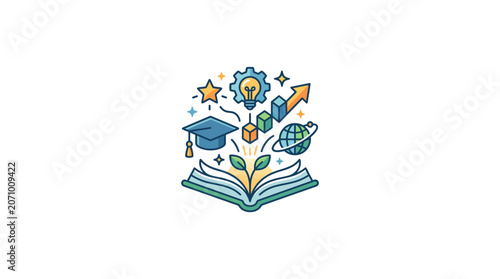 Education and Knowledge Growth Concept Illustration