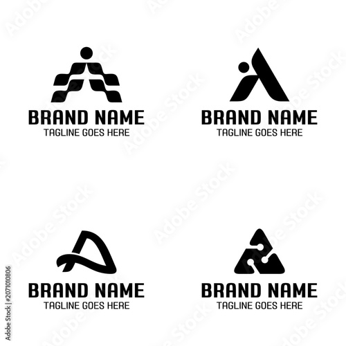 Initial letter A. Logo design set collection