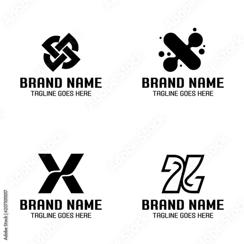 X letter logo set in simple monochrome style