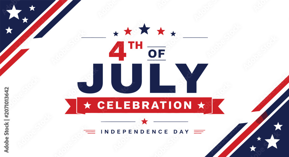 Obraz premium 4th of july celebration independence day graphic