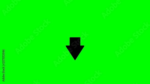 Animated Down Arrow Symbol in 4K Alpha Channel on Green Background