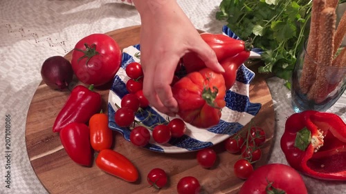 Arranging Fresh Tomatoes on a Plate