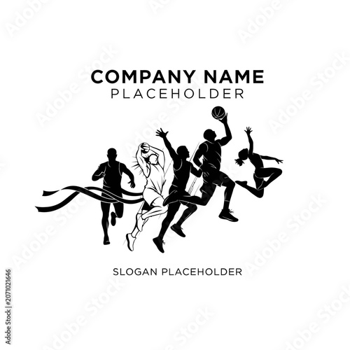 Silhouettes of Diverse People Jumping and Dancing