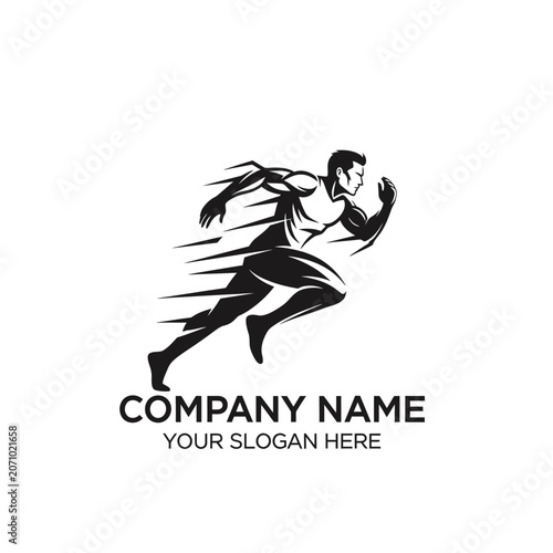 Silhouette Of Woman Running For Fitness And Health