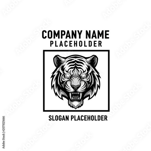 Bold Tiger Head Logo Design for Company Branding