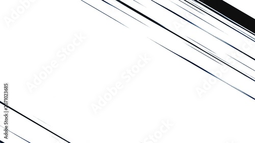 Slanted black cartoon Speed ​​Line. manga speed lines white background. anime speed lines