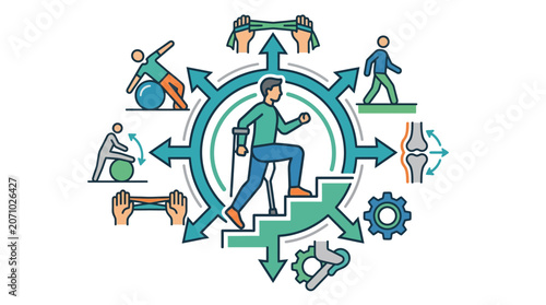 Physical Therapy and Rehabilitation Infographic Icons