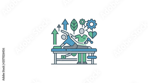 Physical Therapy and Rehabilitation Treatment Concept Icon