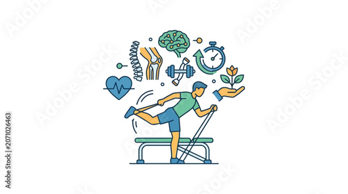 Physical Therapy Rehabilitation and Exercise Illustration
