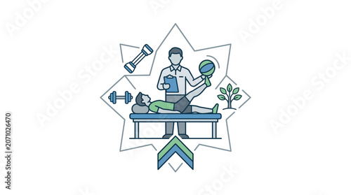 Physical Therapy Rehabilitation and Recovery Concept Icon
