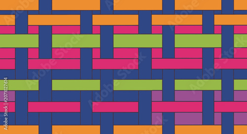 Colorful Abstract Geometric Interlaced Woven Pattern Background