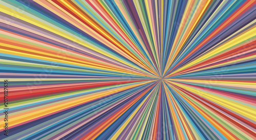 Colorful retro radial sunburst background with burst of light rays