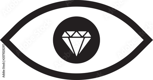 Photos Eye seeing a diamond, vision of treasure symbol