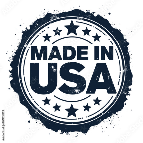 Made in USA Grunge Stamp Circle Badge