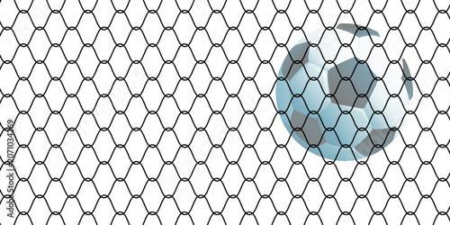 Fotografie Soccer ball and gal net illustration combined pencil sketch and watercolor sketch