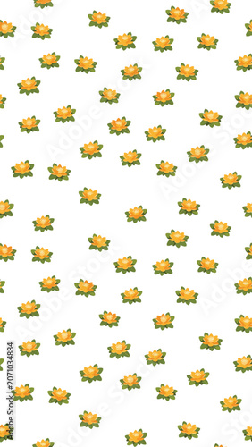 Colored Background in Reels. Soft Yellow Lotus Flowers Bloom Playfully Against a Crisp White Backdrop Perfect for Social Media Posts
