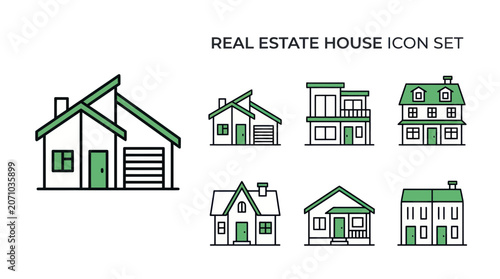 Konstfotografi Set of modern house icons design.