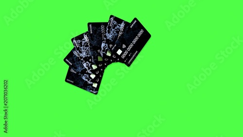 Animated Credit Card Loop on Green Screen – Chroma Key 3D Animation 4K