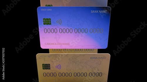 Fast Moving Credit Card Animation on Black Background – 3D Finance Concept 4K