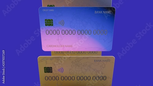 Fast Moving Credit Card on Blue Background – 3D Banking Animation 4K