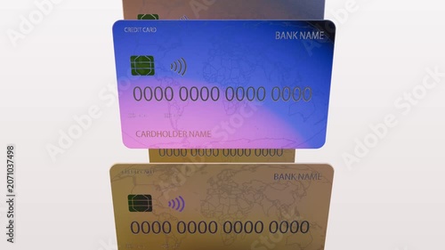 Fast Moving Credit Card Animation on White Background – 3D Payment Concept 4K