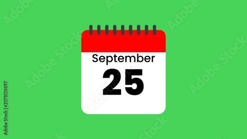 September 25th Native American Day Event Calendar Animation