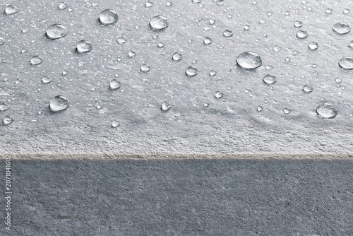 Fresh water droplets on frosted surface cool dewy texture background