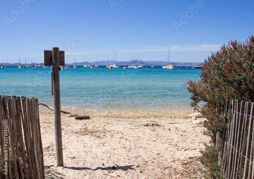 Notre Dame Beach Access, Porquerolles Island, Hyères, Mediterranean Sea, France